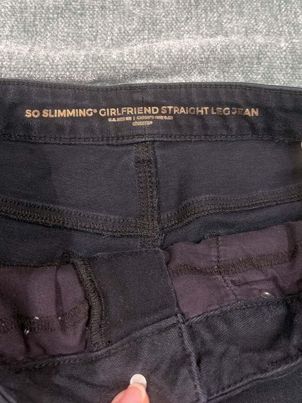 Chico's So Slimming Girlfriend Straight Leg Jeans, Black, Size 0.5 (US 6R) - Picture 3 of 8